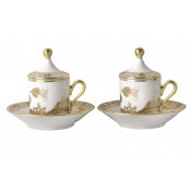 Ginori Oriente Italiano Aurum Tete a Tete Espresso Coffee Set